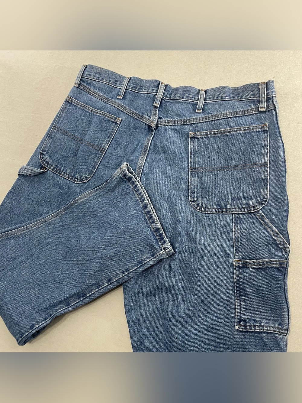 Rustler Carpenter Jeans Mens 38x30 Blue Medium Wash Denim Pants Workwear